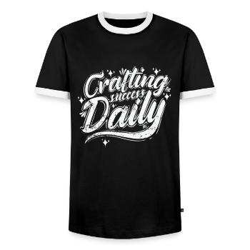 Réussir l’artisanat au quotidien - T-shirt contrasté Homme - noir/blanc - Devant - AI Model Female 172 light (172cm) & AI Model Male 178 light (178cm)