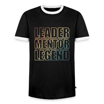 Leader, mentor, légende - T-shirt contrasté Homme - noir/blanc - Devant - AI Model Female 172 light (172cm) & AI Model Male 178 light (178cm)