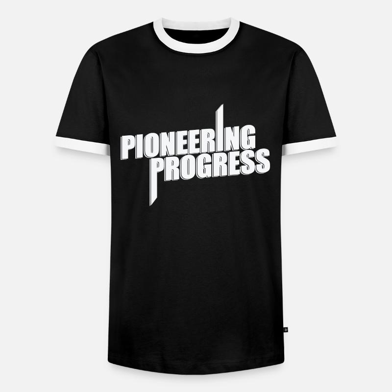 Pioneering Progress - Men's Ringer Shirt - black/white