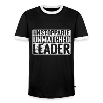 Unstoppable, Unmatched Leader - Männer Kontrast-T-Shirt - Schwarz/Weiß - Vorne - AI Model Female 172 light (172cm) & AI Model Male 178 light (178cm)