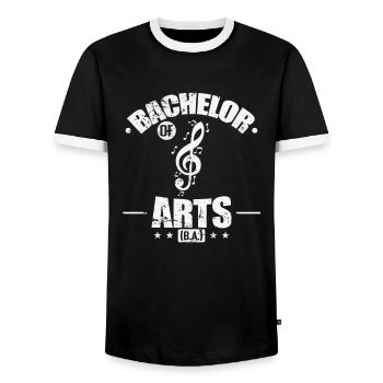 Bachelor of Arts Kunst und Gestaltung - Männer Kontrast-T-Shirt - Schwarz/Weiß - Vorne - AI Model Female 172 light (172cm) & AI Model Male 178 light (178cm)
