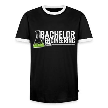 Bachelor of Engineering Engineering and Design - Men's Ringer Shirt - black/white - Front - AI Model Female 172 light (172cm) & AI Model Male 178 light (178cm)