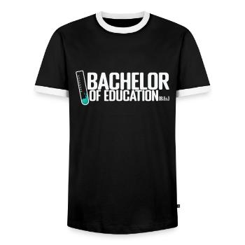 Bachelor of Education Teacher Training Programmes - Men's Ringer Shirt - black/white - Front - AI Model Female 172 light (172cm) & AI Model Male 178 light (178cm)