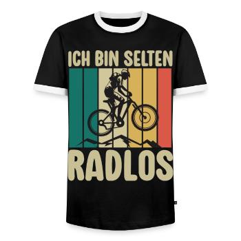 Rarement vélo sans roues vélo de montagne vélo de route vélo - T-shirt contrasté Homme - noir/blanc - Devant - AI Model Female 172 light (172cm) & AI Model Male 178 light (178cm)