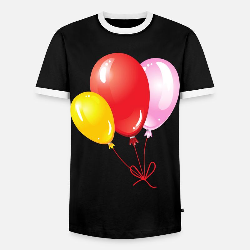Luftballons - Männer Kontrast-T-Shirt - Schwarz/Weiß