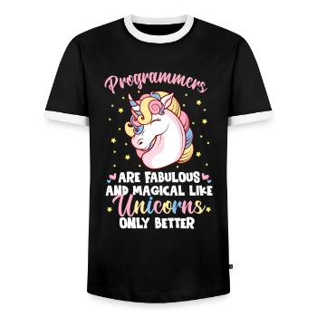 Les programmeurs sont fabuleux et magiques - T-shirt contrasté Homme - noir/blanc - Devant - AI Model Female 172 light (172cm) & AI Model Male 178 light (178cm)