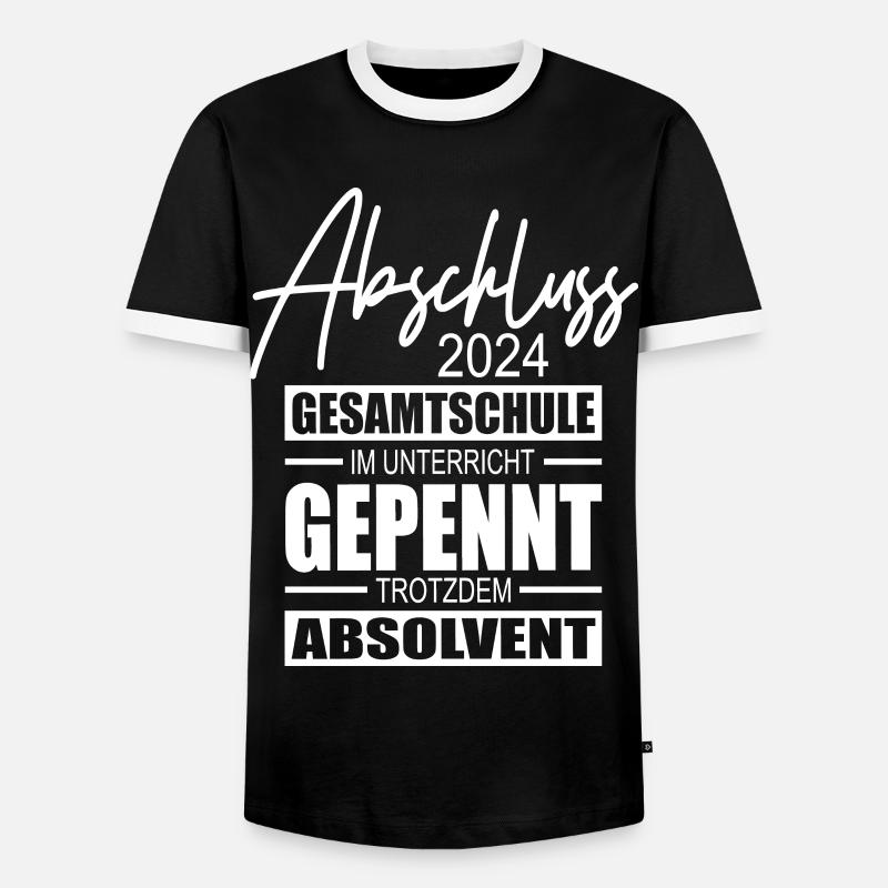 Abschluss 2024 Gesamtschule - Männer Kontrast-T-Shirt - Schwarz/Weiß