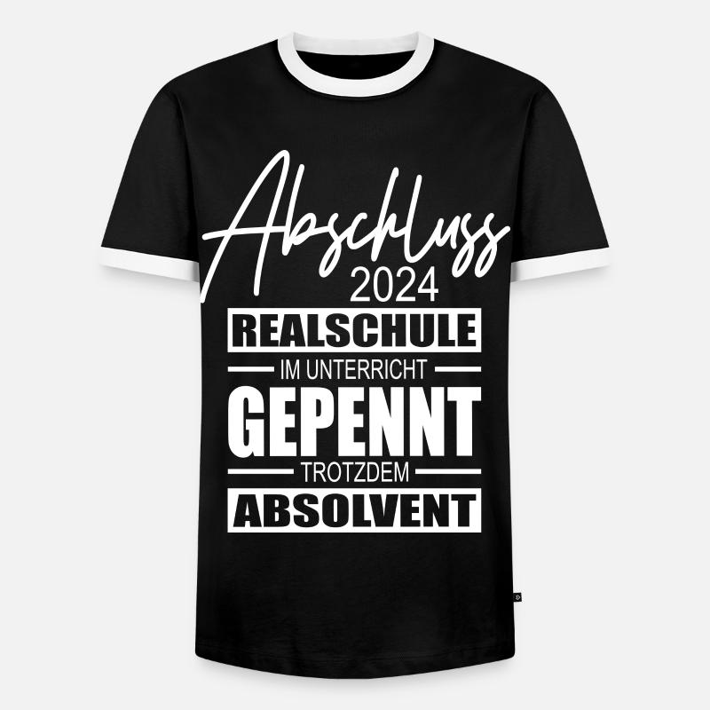 Abschluss 2024 Realschule - Männer Kontrast-T-Shirt - Schwarz/Weiß