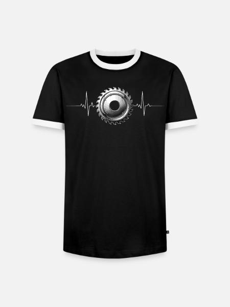Lustiges Mechaniker Herzschlag - Männer Kontrast-T-Shirt - Schwarz/Weiß