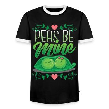 Valentine's day Vegan Vegetarian gardeners gift - Men's Ringer Shirt - black/white - Front - AI Model Female 172 light (172cm) & AI Model Male 178 light (178cm)