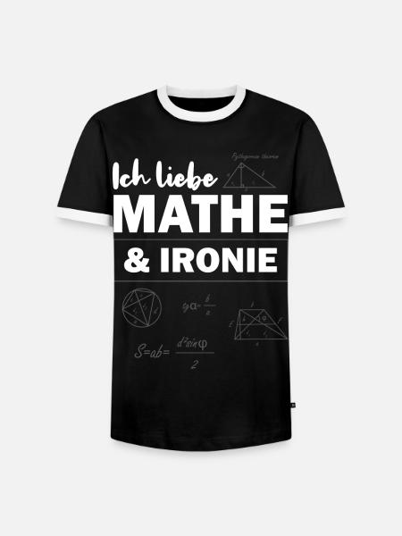 Ich liebe Mathe & Ironie - Männer Kontrast-T-Shirt - Schwarz/Weiß