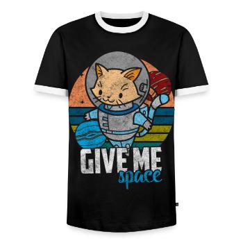 Cats Cat Mom - Men's Ringer Shirt - black/white - Front - AI Model Female 172 light (172cm) & AI Model Male 178 light (178cm)