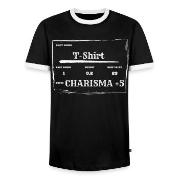 Armure légère | T-Shirt D n D, DSA, RPG - T-shirt contrasté Homme - noir/blanc - Devant - AI Model Female 172 light (172cm) & AI Model Male 178 light (178cm)
