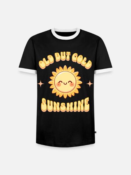 Old but Gold Sunshine Sonnenschein - Men's Ringer Shirt - black/white