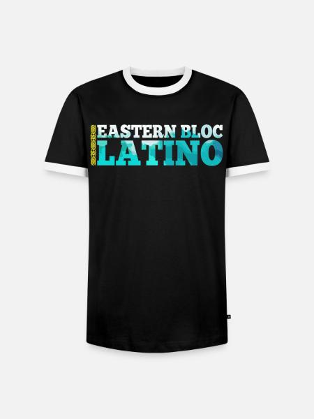 Ostblock Latino Kasache Kasachstan Geschenk - Männer Kontrast-T-Shirt - Schwarz/Weiß