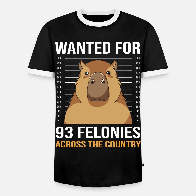 Capybara Capibara - Männer Kontrast-T-Shirt - Schwarz/Weiß