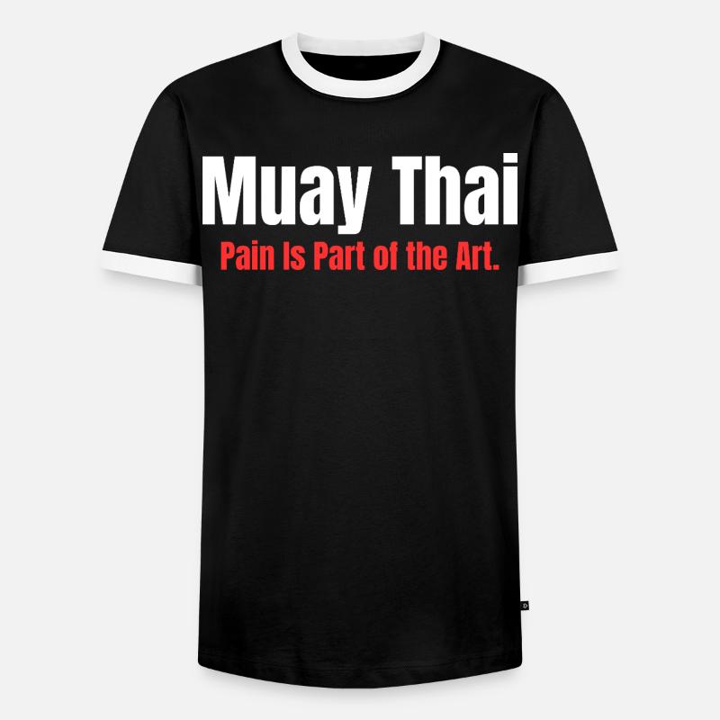 Eight Limbs. One Mind. | Muay Thai - Men's Ringer Shirt - black/white