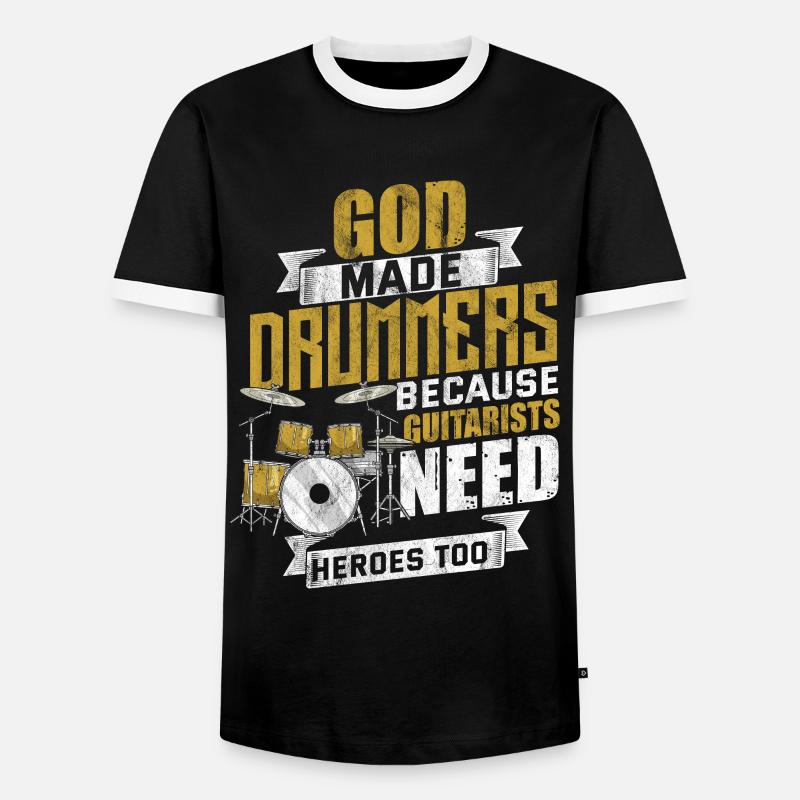Drums drummer drumsticks drum - Men's Ringer Shirt - black/white