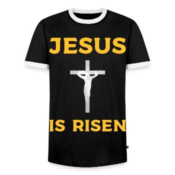 Jésus-Christ Croix Bible Bible Christianisme - T-shirt contrasté Homme - noir/blanc - Devant - AI Model Female 172 light (172cm) & AI Model Male 178 light (178cm)