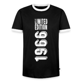 Anniversaire né en 1966 Limited Edition - T-shirt contrasté Homme - noir/blanc - Devant - AI Model Female 172 light (172cm) & AI Model Male 178 light (178cm)