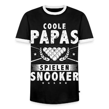 Coole Papas Spielen Snooker - Männer Kontrast-T-Shirt - Schwarz/Weiß - Vorne - AI Model Female 172 light (172cm) & AI Model Male 178 light (178cm)