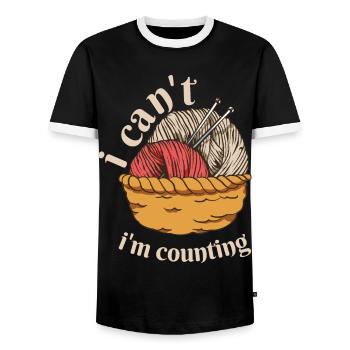 I Can't I'm Counting Knitting - Männer Kontrast-T-Shirt - Schwarz/Weiß - Vorne - AI Model Female 172 light (172cm) & AI Model Male 178 light (178cm)