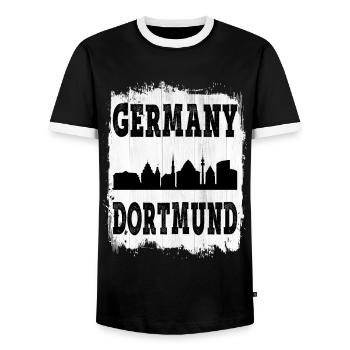 Dortmund Deutschland Stadt Skyline Heimat Liebe - Männer Kontrast-T-Shirt - Schwarz/Weiß - Vorne - AI Model Female 172 light (172cm) & AI Model Male 178 light (178cm)