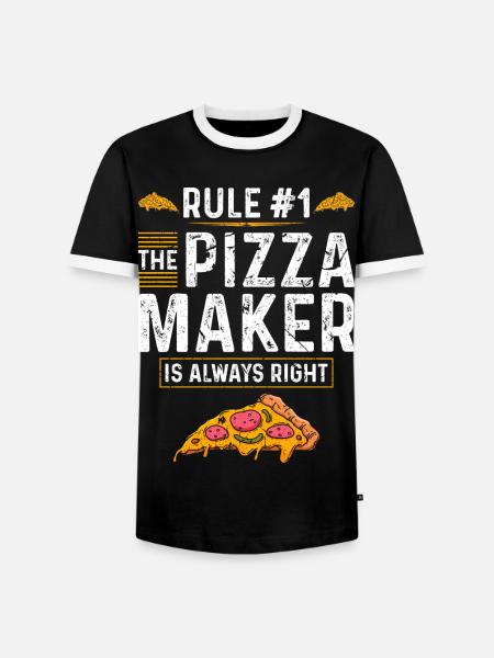 Pizza Baker Männer Pizzabäcker - Männer Kontrast-T-Shirt - Schwarz/Weiß