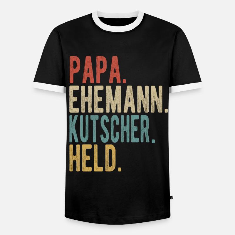 Kutscher Papa Ehemann Held - Männer Kontrast-T-Shirt - Schwarz/Weiß