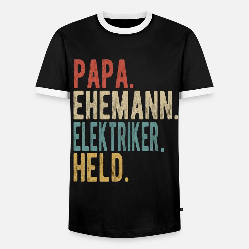 Elektriker Papa Ehemann Held - Männer Kontrast-T-Shirt - Schwarz/Weiß