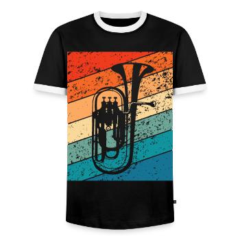 Euphonium Corn Orchestra Musiciens Instrument à vent - T-shirt contrasté Homme - noir/blanc - Devant - AI Model Female 172 light (172cm) & AI Model Male 178 light (178cm)