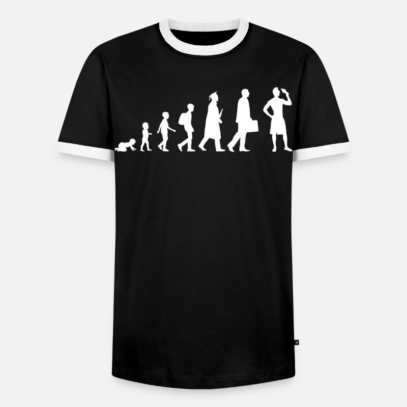 Évolution de la crème glacée - T-shirt contrasté Homme - noir/blanc