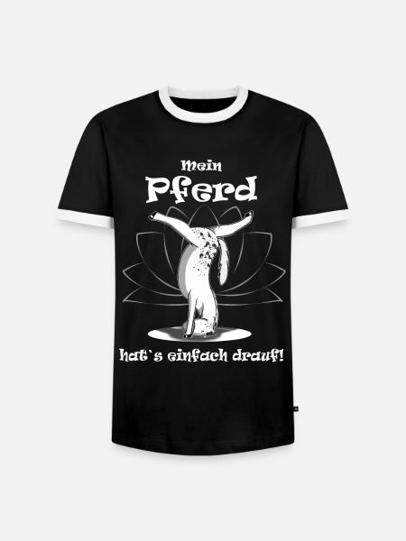 Yoga Pferd Kopfstand - Männer Kontrast-T-Shirt - Schwarz/Weiß