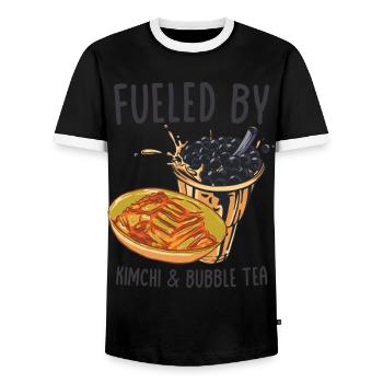 Kimchi - Männer Kontrast-T-Shirt - Schwarz/Weiß - Vorne - AI Model Female 172 light (172cm) & AI Model Male 178 light (178cm)