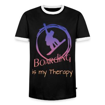 Snowboard Snowboarding - Männer Kontrast-T-Shirt - Schwarz/Weiß - Vorne - AI Model Female 172 light (172cm) & AI Model Male 178 light (178cm)