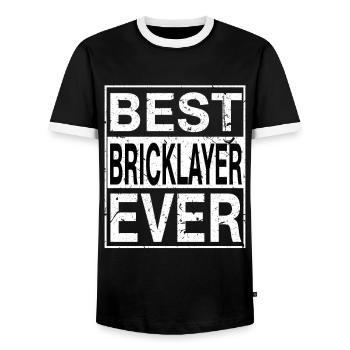 Best Bricklayer Ever Bricklayer Gift - Men's Ringer Shirt - black/white - Front - AI Model Female 172 light (172cm) & AI Model Male 178 light (178cm)