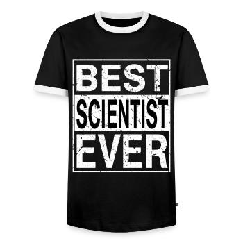 Meilleur scientifique de tous les temps scientifique cadeau - T-shirt contrasté Homme - noir/blanc - Devant - AI Model Female 172 light (172cm) & AI Model Male 178 light (178cm)