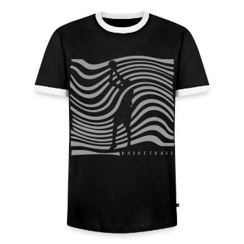 Basket-ball Basketteurs Joueurs - T-shirt contrasté Homme - noir/blanc - Devant - AI Model Female 172 light (172cm) & AI Model Male 178 light (178cm)