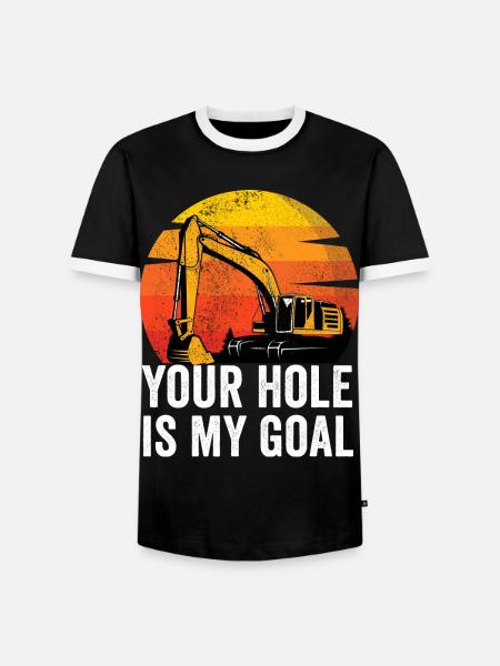 Excavator Construction Worker - Men's Ringer Shirt - black/white