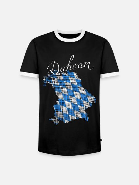 Dahoam in Bayern - Männer Kontrast-T-Shirt - Schwarz/Weiß