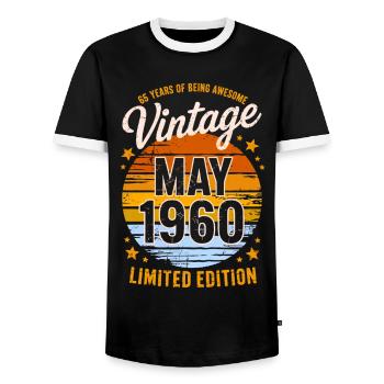 Legend 1965 60th Birthday Gifts for Men Women 60 Y - Men's Ringer Shirt - black/white - Front - AI Model Female 172 light (172cm) & AI Model Male 178 light (178cm)