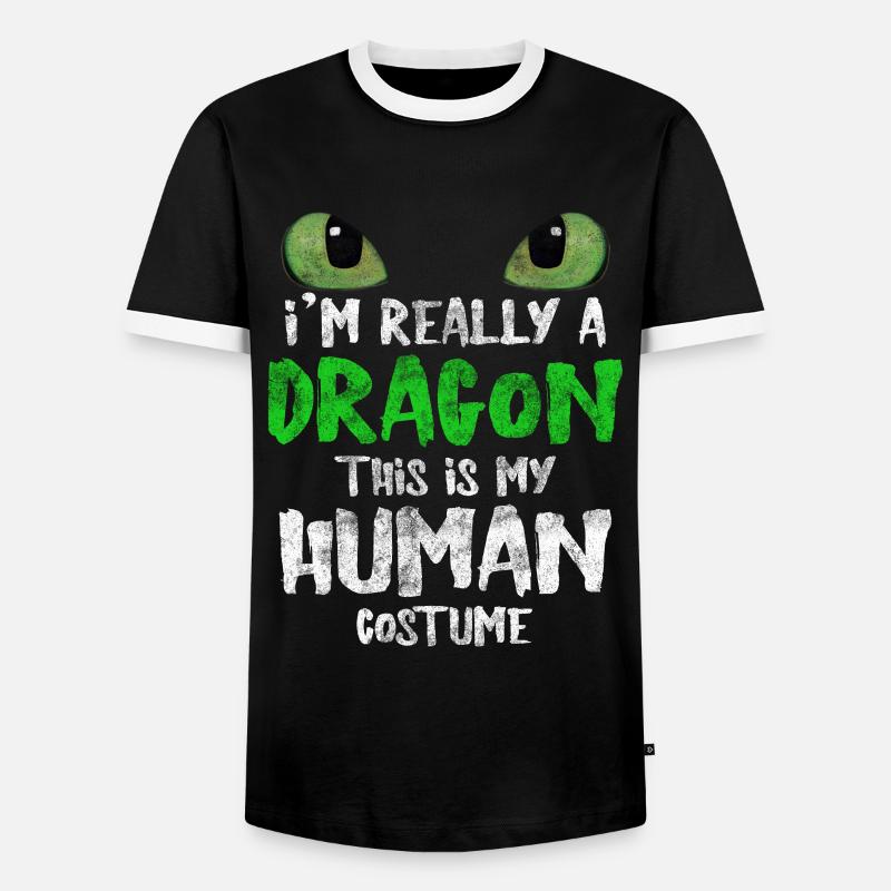 Drache - Männer Kontrast-T-Shirt - Schwarz/Weiß