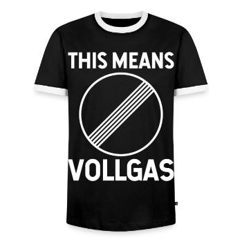 Limitation de vitesse - T-shirt contrasté Homme - noir/blanc - Devant - AI Model Female 172 light (172cm) & AI Model Male 178 light (178cm)