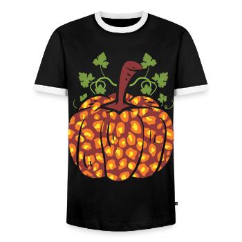 Skull Horror Halloween Gift - Men's Ringer Shirt - black/white - Front - AI Model Female 172 light (172cm) & AI Model Male 178 light (178cm)