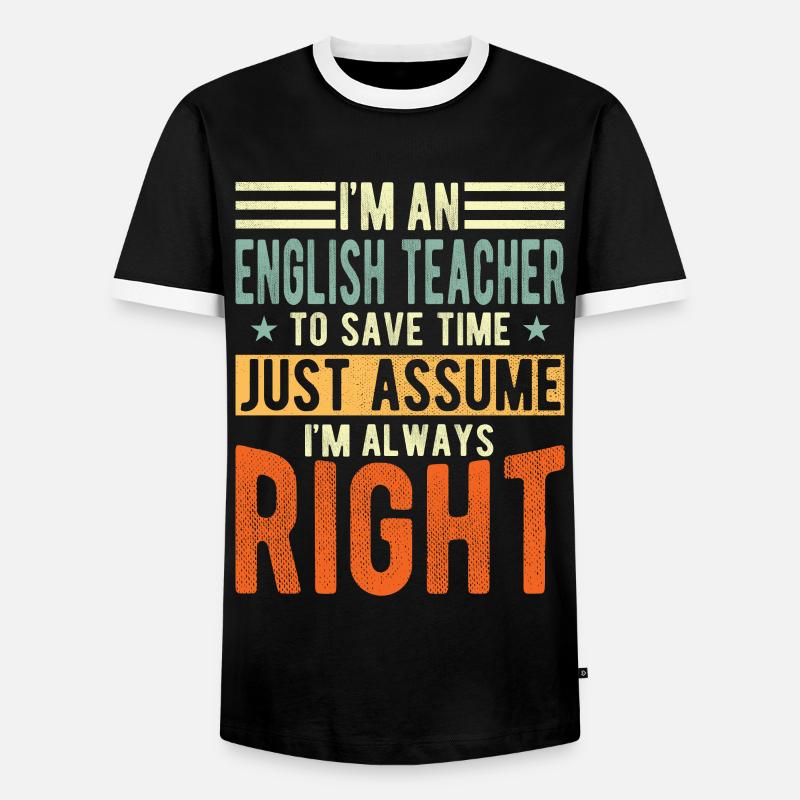 Englischlehrer - Männer Kontrast-T-Shirt - Schwarz/Weiß