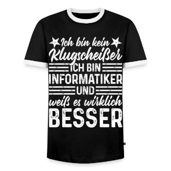 Informatiker - Männer Kontrast-T-Shirt - Schwarz/Weiß - Vorne - AI Model Female 172 light (172cm) & AI Model Male 178 light (178cm)