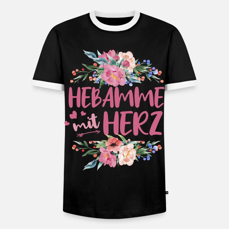Hebamme mit Herz - Männer Kontrast-T-Shirt - Schwarz/Weiß