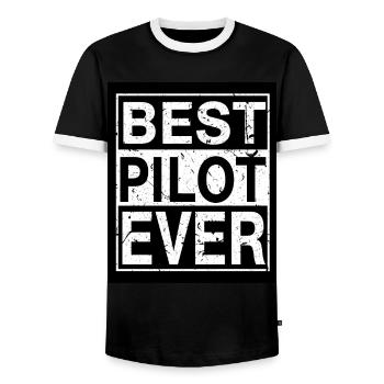 Pilote Meilleur pilote - T-shirt contrasté Homme - noir/blanc - Devant - AI Model Female 172 light (172cm) & AI Model Male 178 light (178cm)