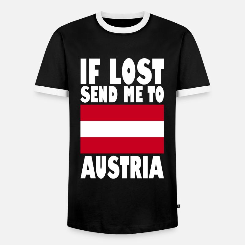 Austria Flag Slogan - Men's Ringer Shirt - black/white