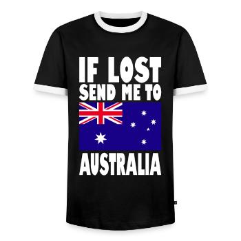 Australien Flagge Spruch - Männer Kontrast-T-Shirt - Schwarz/Weiß - Vorne - AI Model Female 172 light (172cm) & AI Model Male 178 light (178cm)